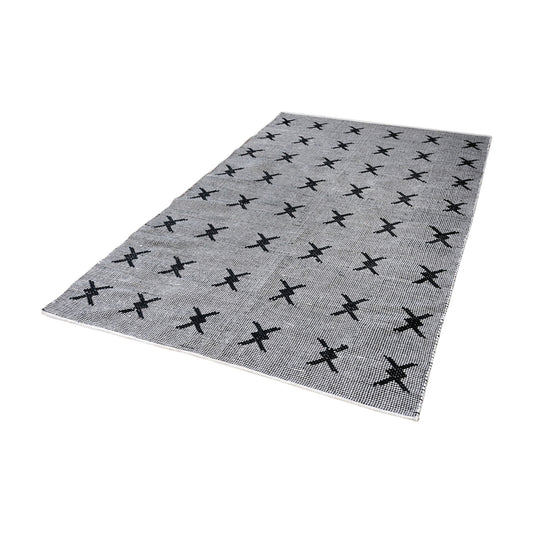 Eton Handwoven Cotton Rug 31x96 - Black and White