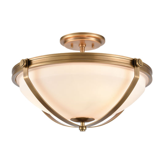 Connelly 19'' Wide 3-Light Semi Flush Mount - Brass