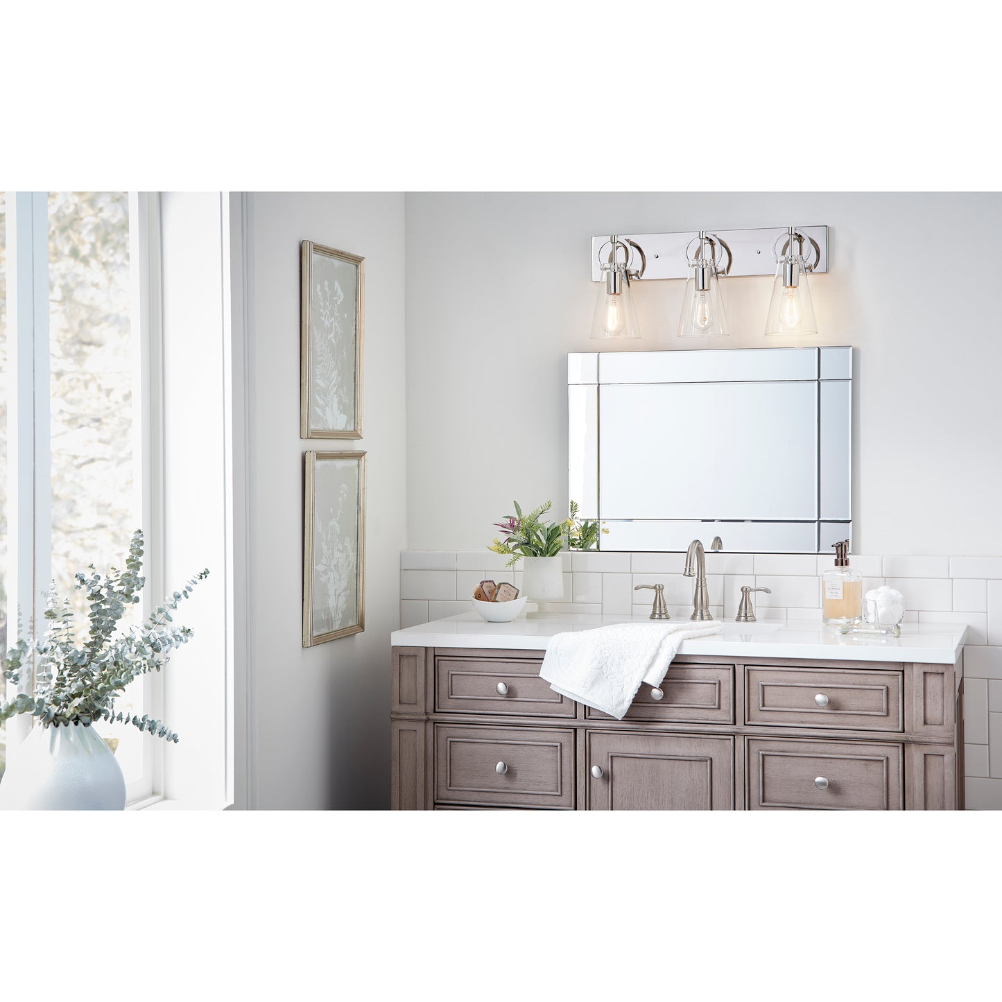 Gabby 23'' Wide 3-Light Vanity Light - Polished Nickel