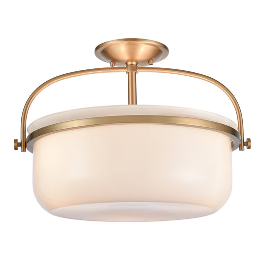 Wentworth 17'' Wide 3-Light Semi Flush Mount - Brushed Gold