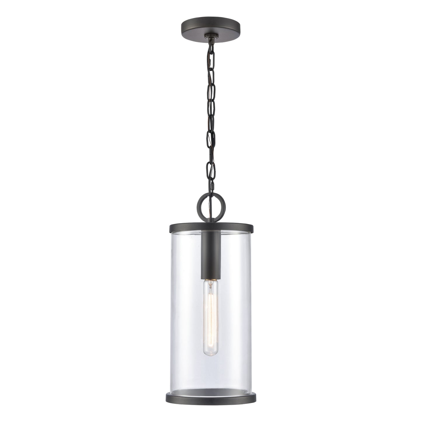 Hopkins 7.25'' Wide 1-Light Outdoor Pendant- Charcoal Black