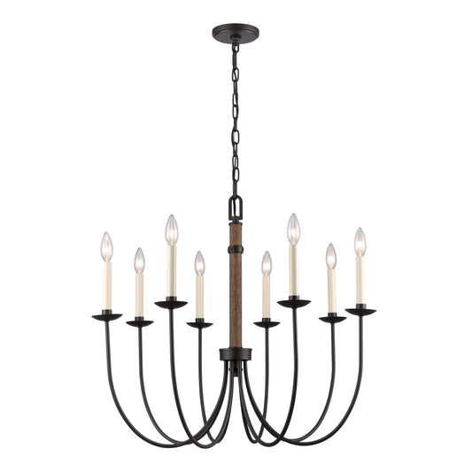 Neville 28'' Wide 8-Light Chandelier - Charcoal Black