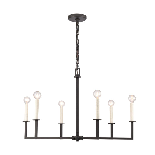 Dunne 30'' Wide 6-Light Chandelier - Matte Black