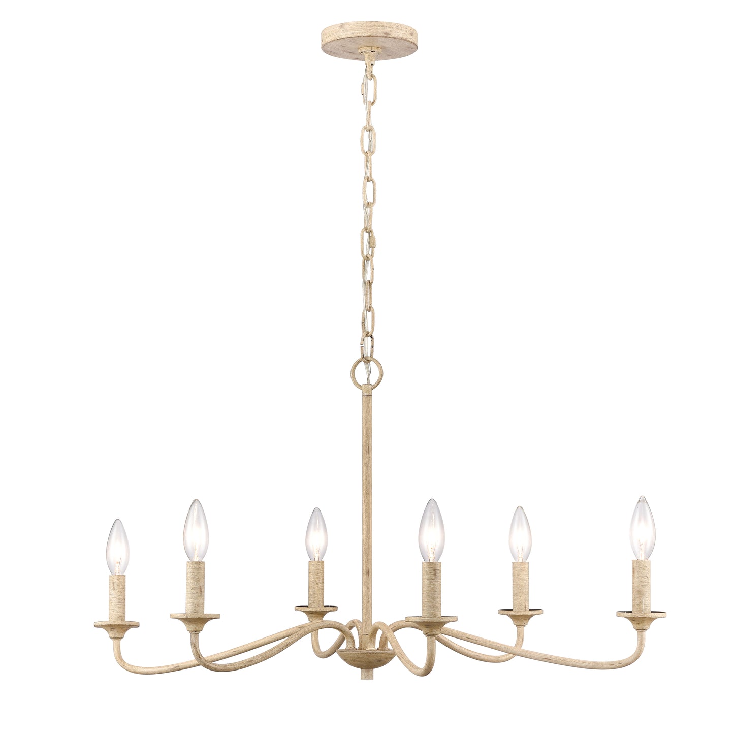 Ellisville 30'' Wide 6-Light Chandelier - Antique Cream