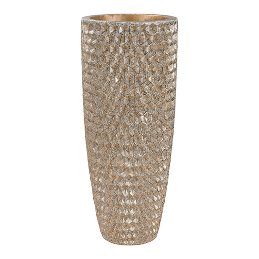 Geometric Textured Vase - Gold