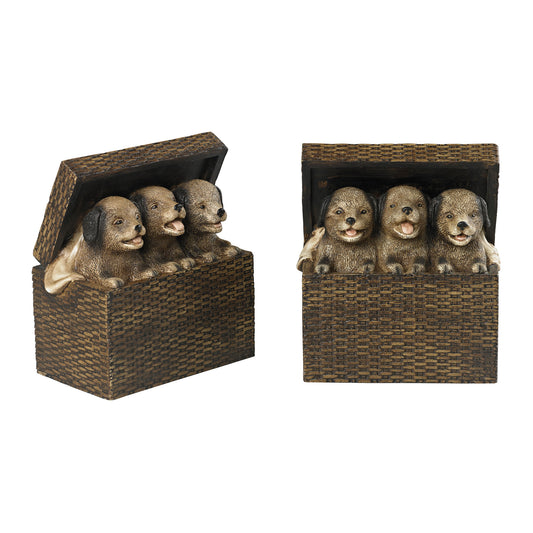 Bookends (Pair) - Heavy Antique Brown and Cream