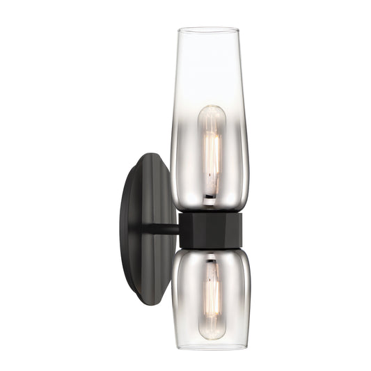 Flame 14'' High 2-Light Sconce - Matte Black