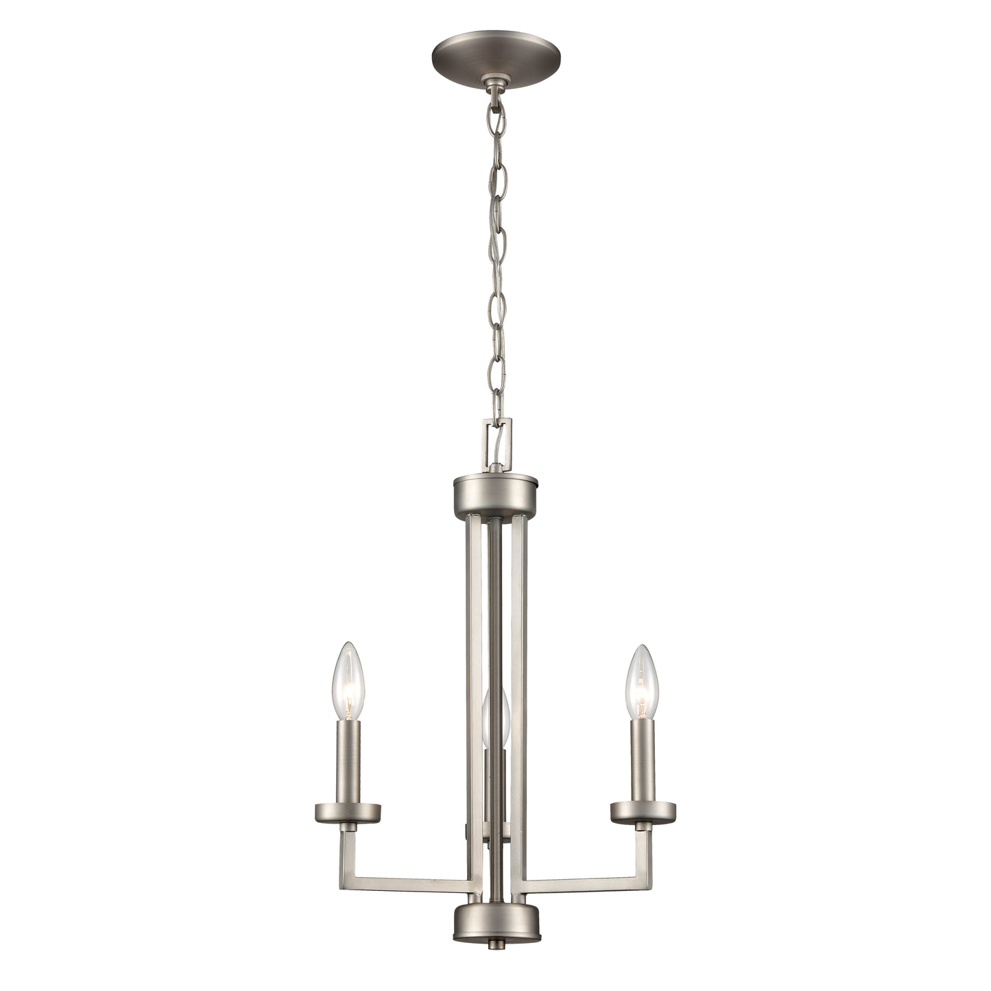 West End 15'' Wide 3-Light Chandelier - Brushed Nickel