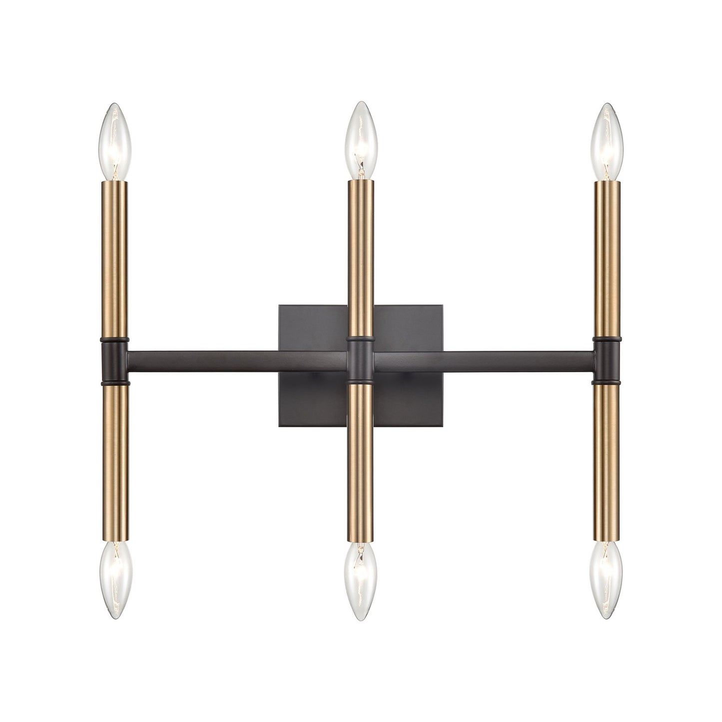 Notre Dame 13'' High 6-Light Bath Bar - Oil Rubbed Bronze and Gold