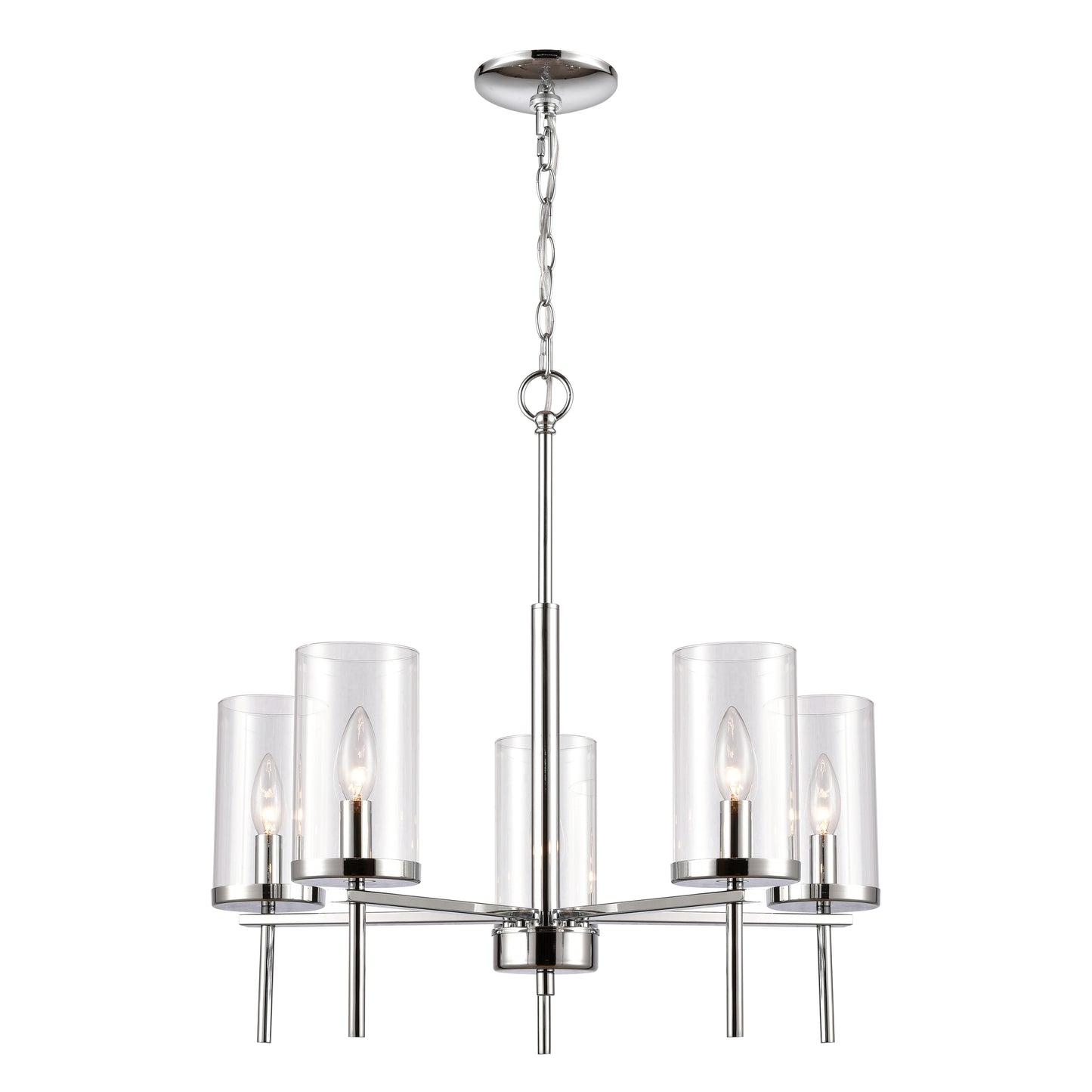 Oakland 25'' Wide 5-Light Chandelier - Chrome