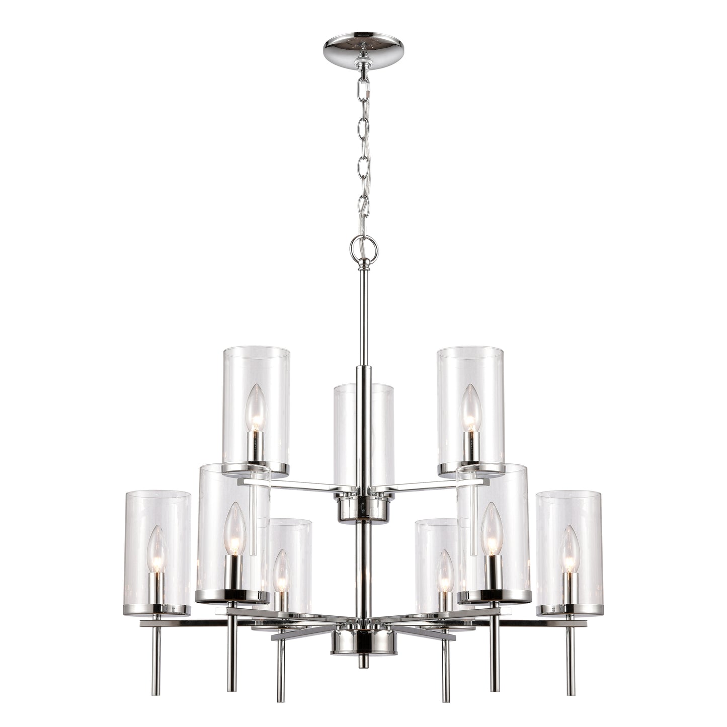 Oakland 28.5'' Wide 9-Light Chandelier - Chrome