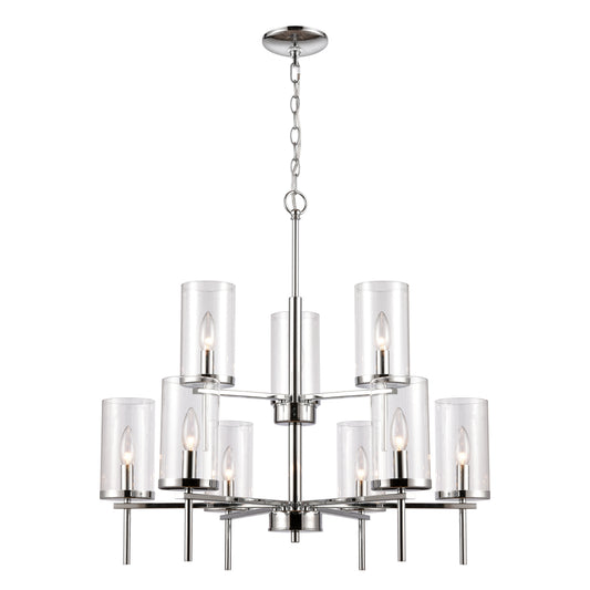 Oakland 28.5'' Wide 9-Light Chandelier - Chrome