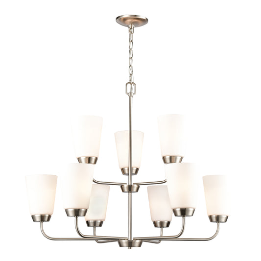 Winslow 30'' Wide 9-Light Chandelier - Brushed Nickel