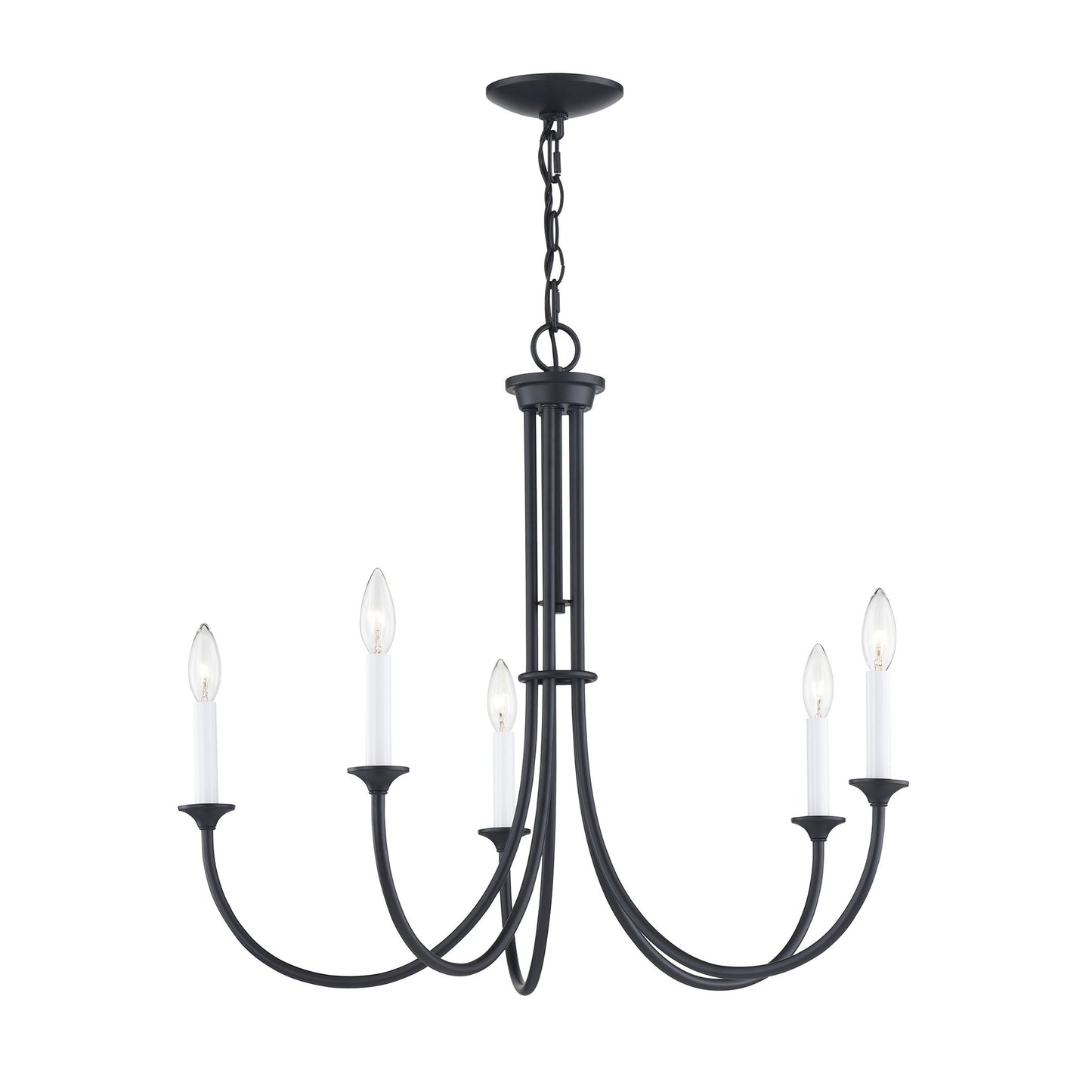 Meadowview 28'' Wide 5-Light Chandelier - Matte Black