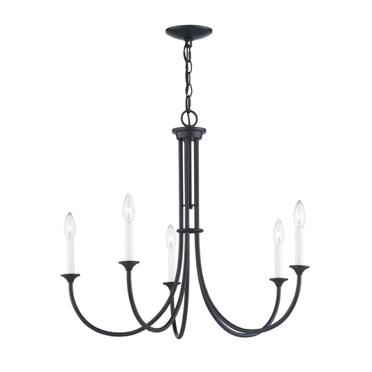 Meadowview 28'' Wide 5-Light Chandelier - Matte Black