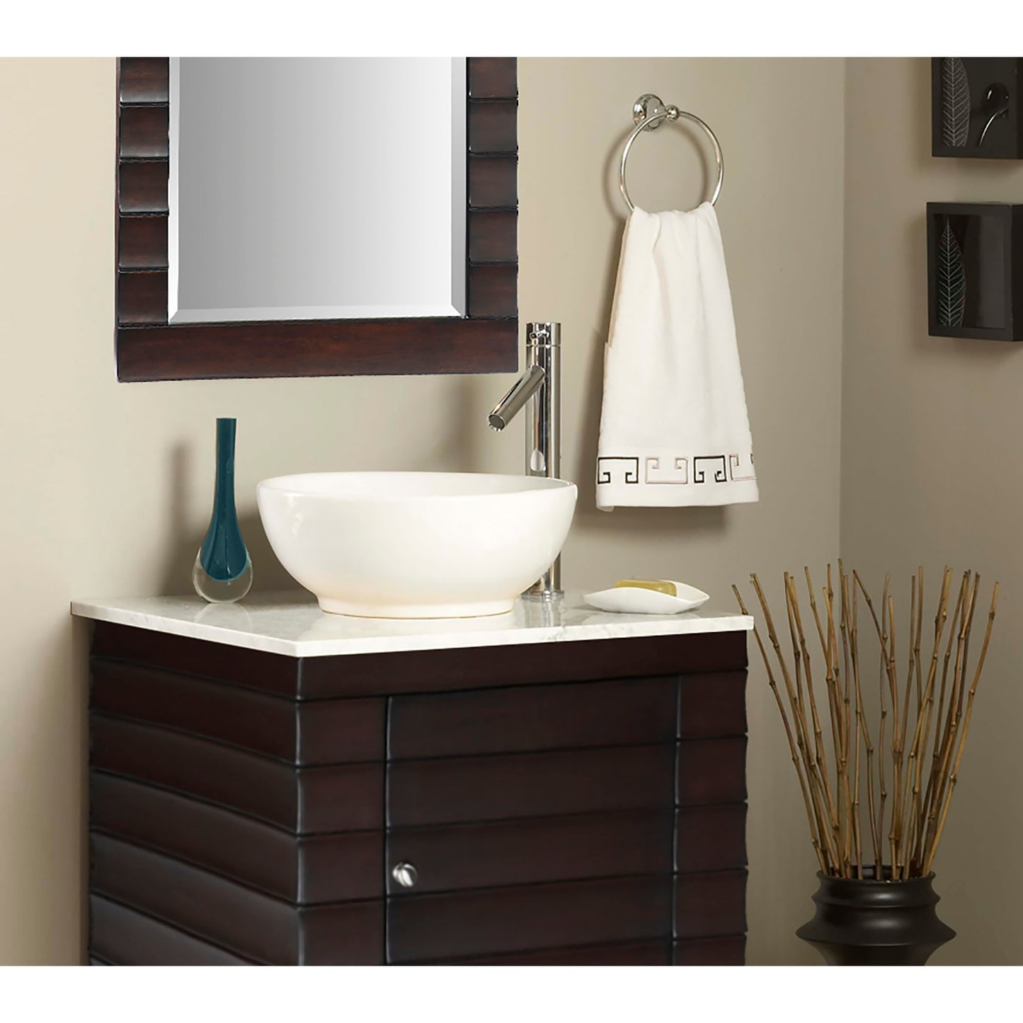 Vitreous China Round Vessel Sink - White