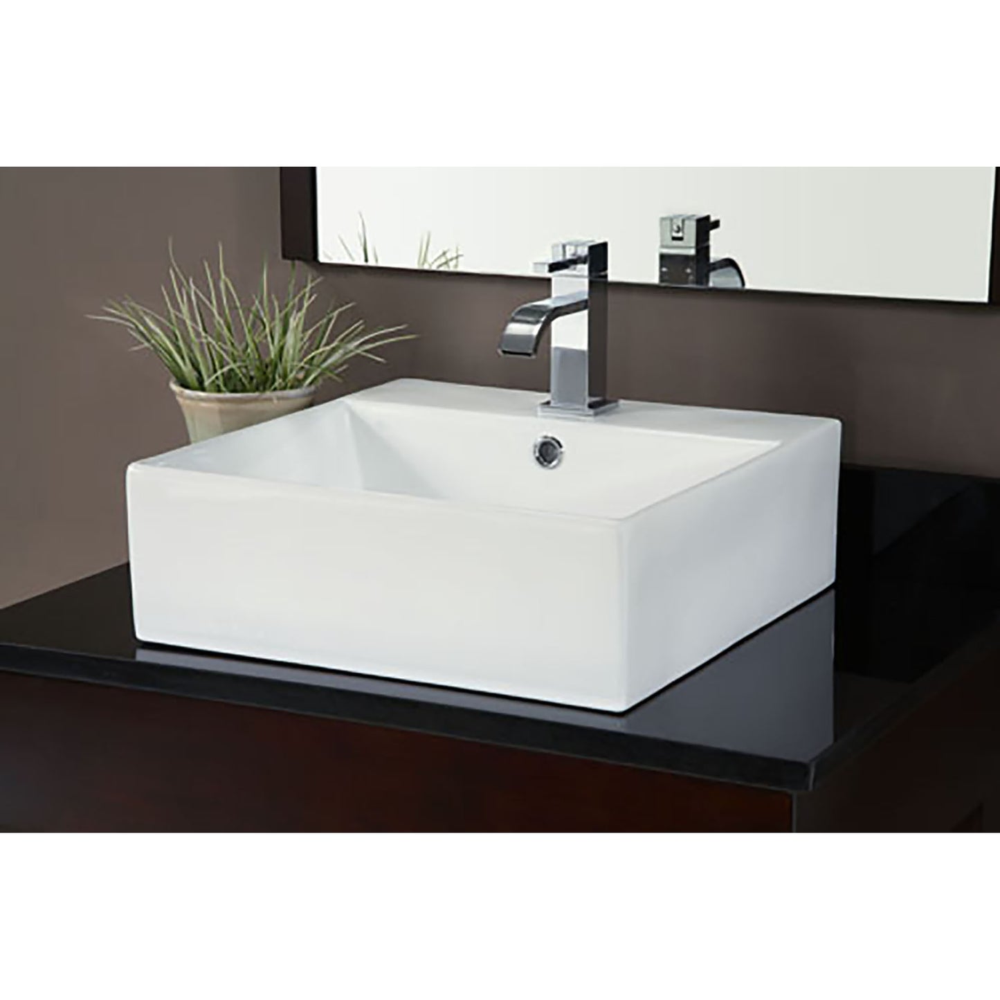 Vitreous China Square Vessel Sink - White
