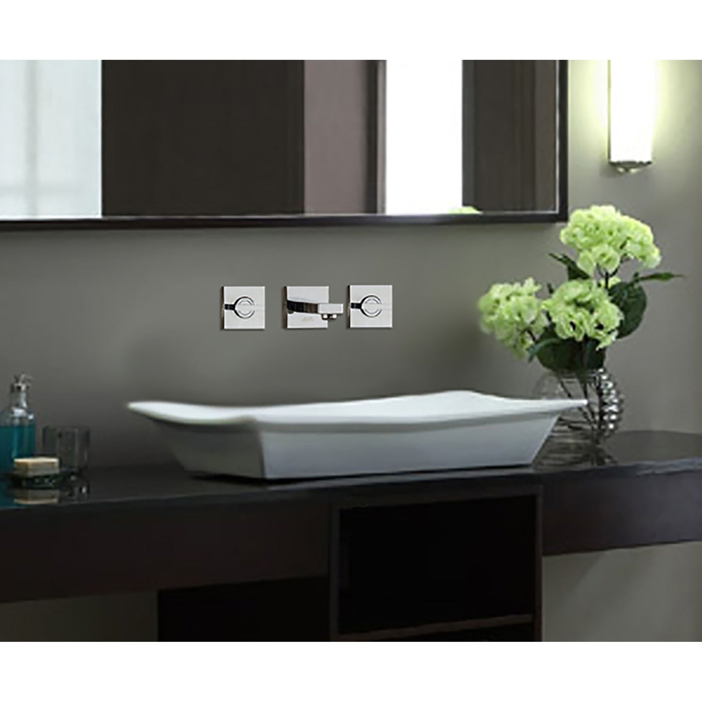 Vitreous China Rectangle Vessel Sink with Single-hole faucet drilling - White