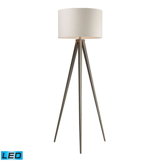 Salford 61'' High 1-Light Floor Lamp - Satin Nickel - Includes LED Bulb