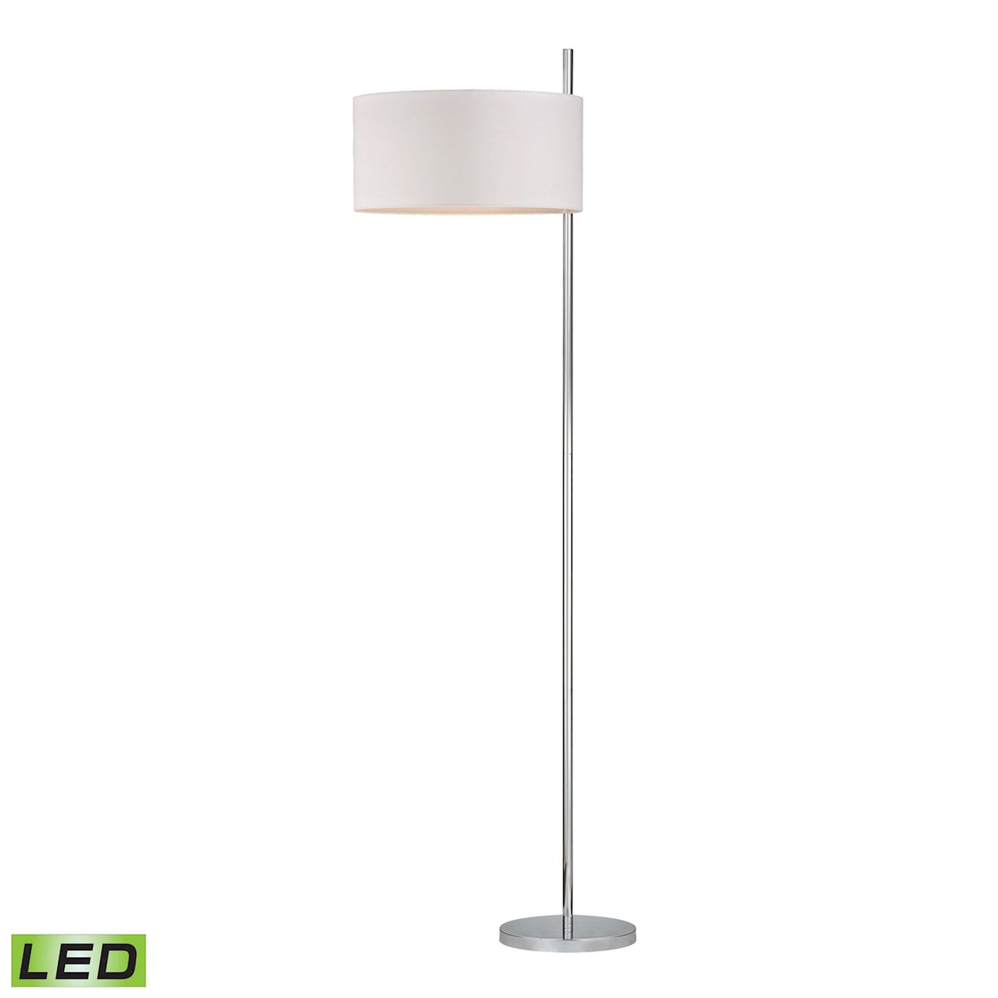 Attwood 64'' High 1-Light Floor Lamp - Polished Nickel - Includes LED Bulb