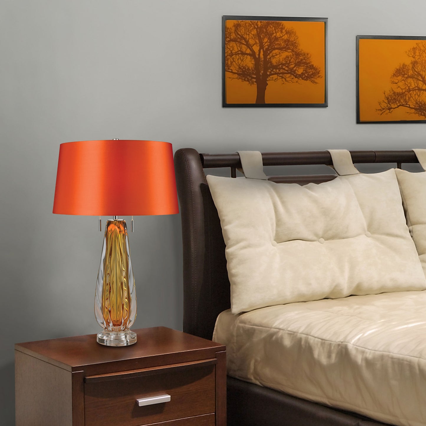 Modena 26'' High 2-Light Table Lamp - Amber