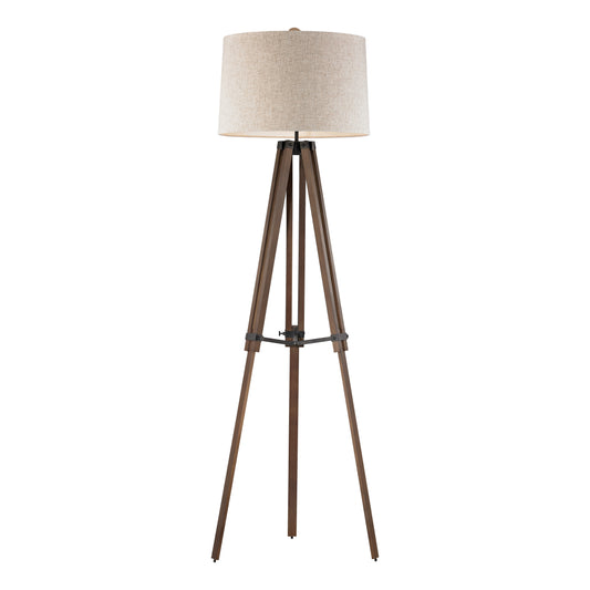 Wooden Brace 62'' High 1-Light Floor Lamp - Black