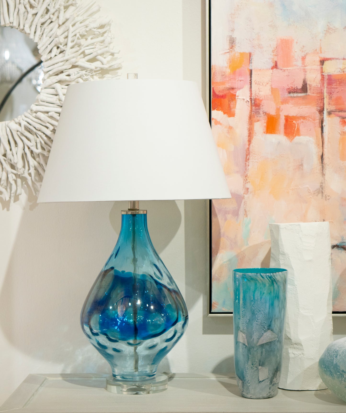 Gush 29'' High 1-Light Table Lamp - Blue