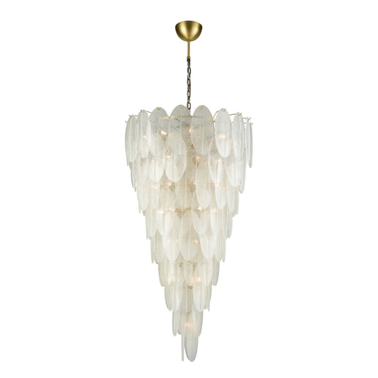 Hush 32.5'' Wide 42-Light Chandelier - Aged Brass with White