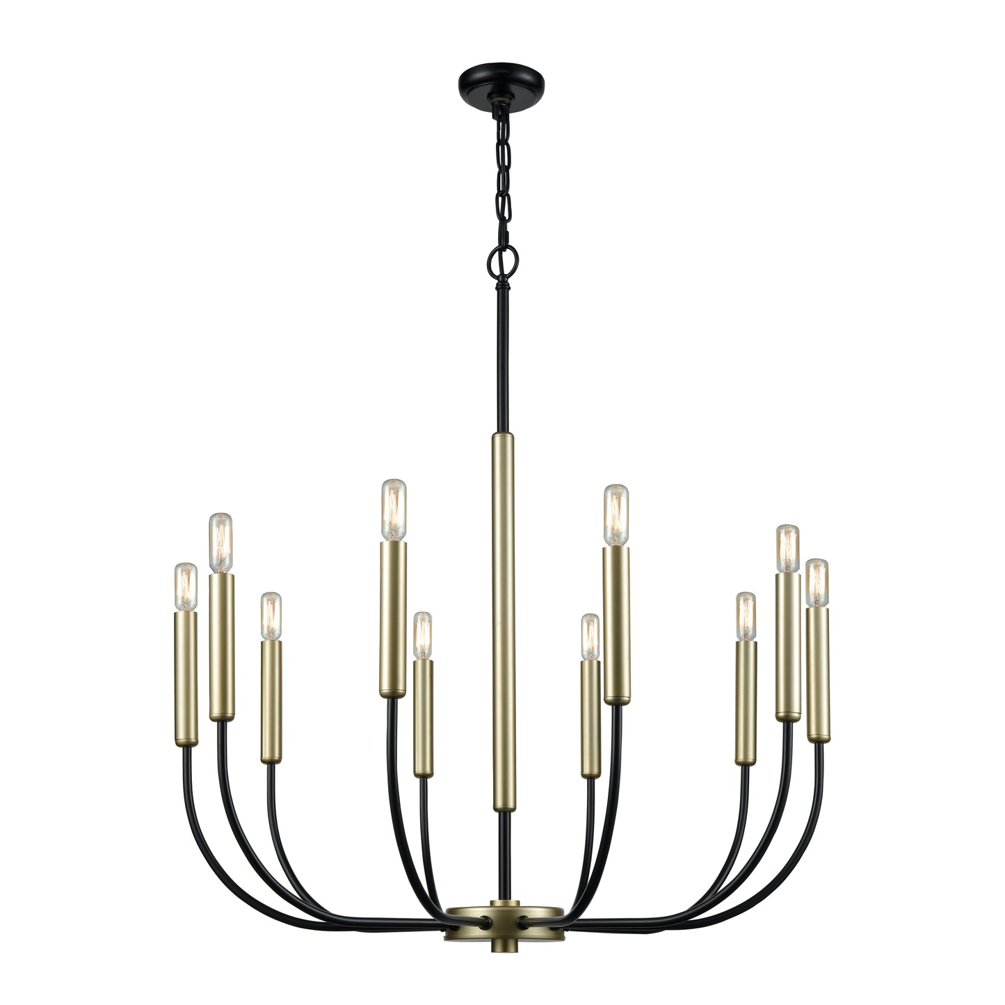 Transatlantique 34'' Wide 10-Light Chandelier - Black