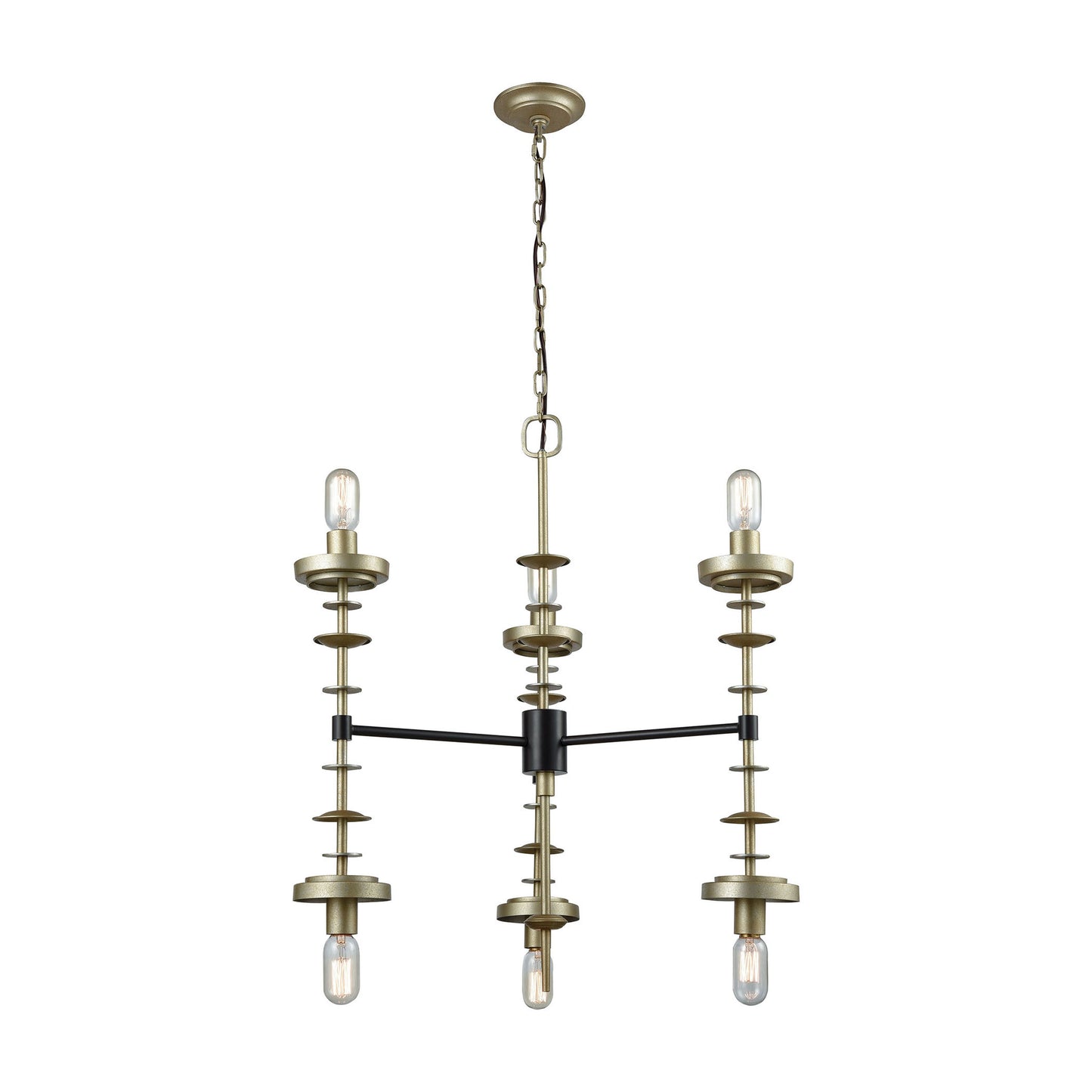 Orion 28'' Wide 6-Light Chandelier - Antique Gold Leaf