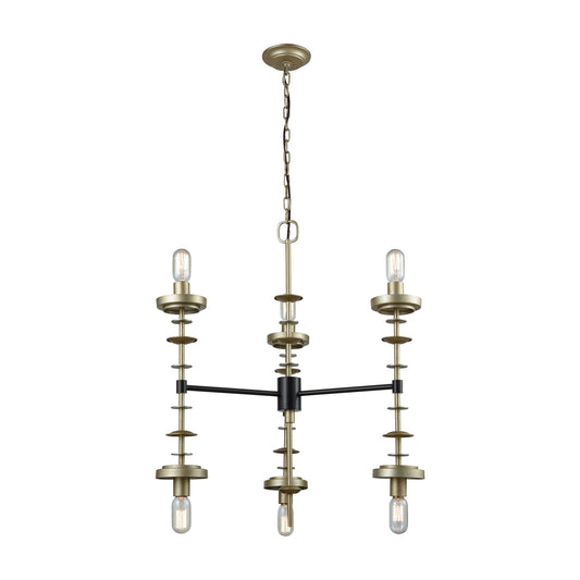 Orion 28'' Wide 6-Light Chandelier - Antique Gold Leaf