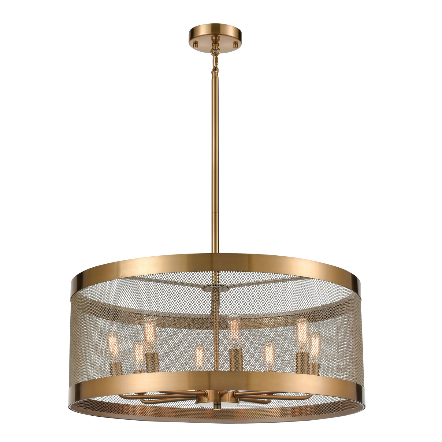 Line in the Sand 24'' Wide 8-Light Chandelier - Satin Brass