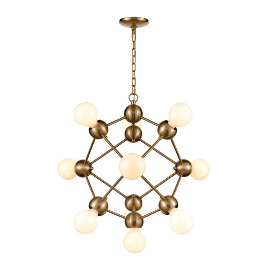 Grow From Here 20'' Wide 10-Light Chandelier - Satin Brass