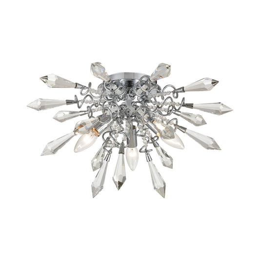 Starbound 19'' Wide 3-Light Flush Mount - Clear and Chrome