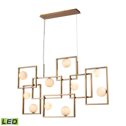 Amazed 51'' Wide 7-Light Linear Chandelier - Aged Brass