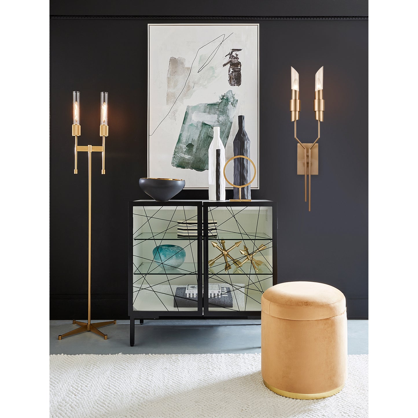 Carisbrooke 31.63'' High 2-Light Sconce - Burnished Brass