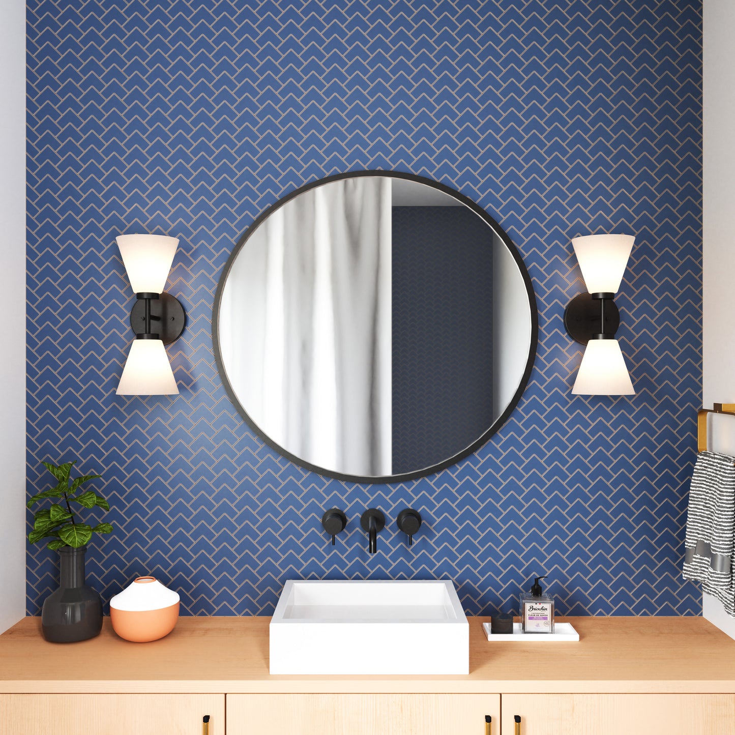 Houghton 15'' High 2-Light Vanity Light - Matte Black