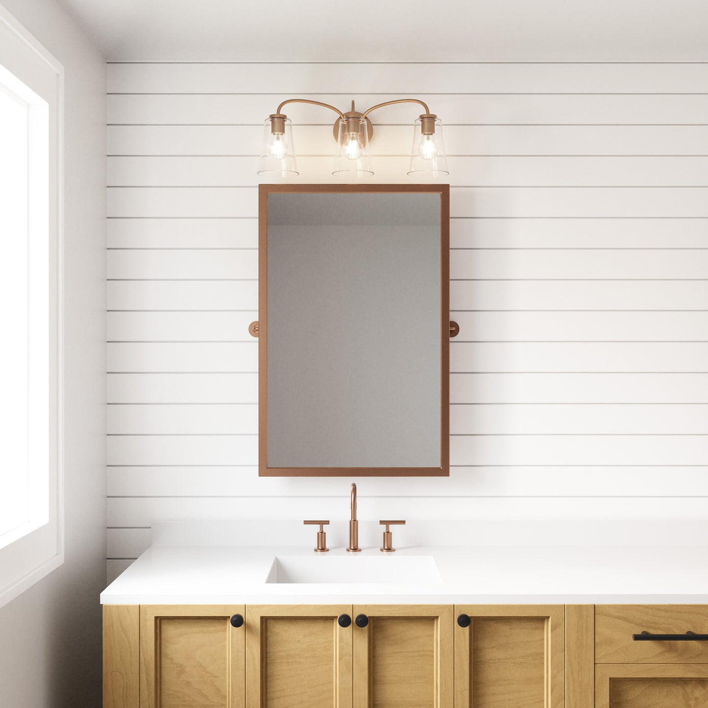 Emily 23'' Wide 3-Light Vanity Light - Brushed Gold