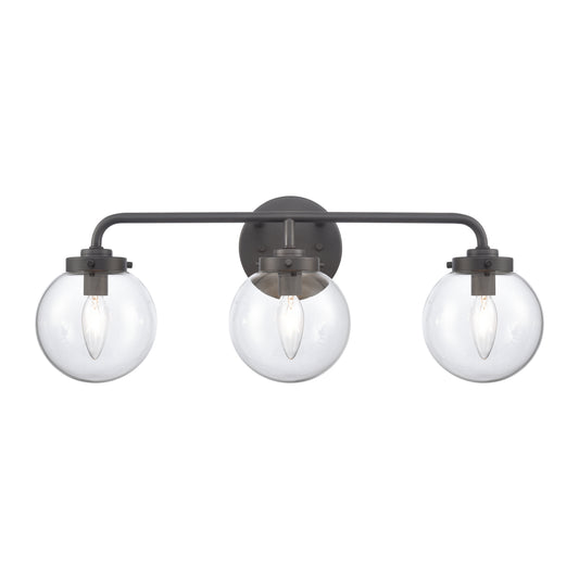 Fairbanks 22.75'' Wide 3-Light Vanity Light - Matte Black and Clear