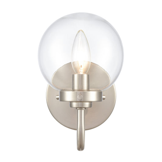 Fairbanks 8.5'' High 1-Light Sconce - Brushed Nickel and Clear