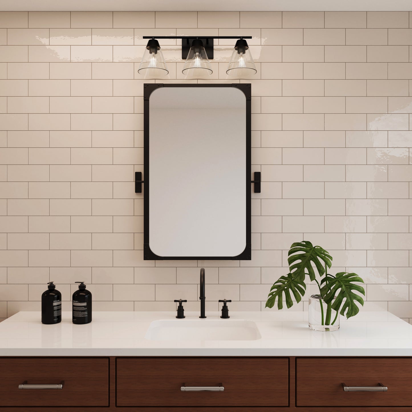 Vivica 24'' Wide 3-Light Vanity Light - Matte Black
