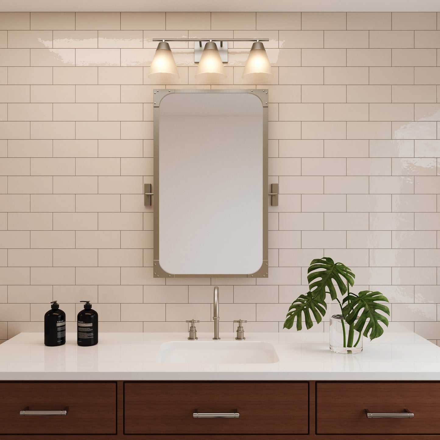 Vivica 24'' Wide 3-Light Vanity Light - Brushed Nickel