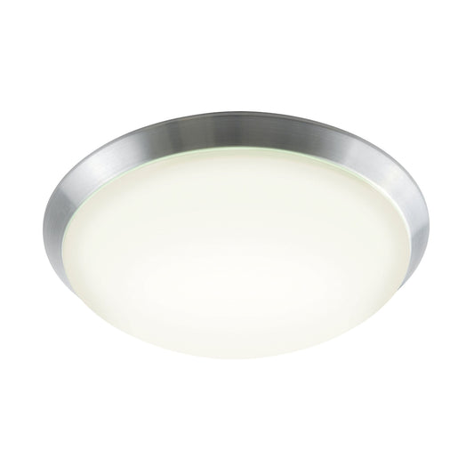Luna 12'' Wide Integrated LED Flush Mount - Small Brushed Aluminum with Polycarbonate Diffuser