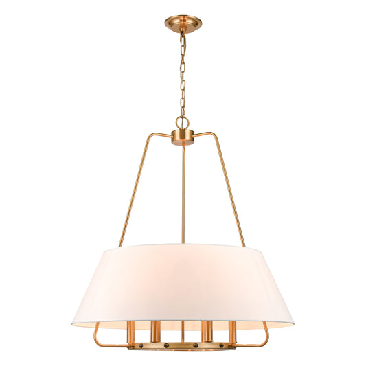 Tetbury 28'' Wide 6-Light Chandelier - Aged Brass