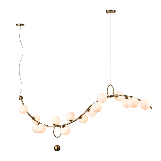 Acuminate 61'' Wide 15-Light Linear Chandelier - Satin Brass