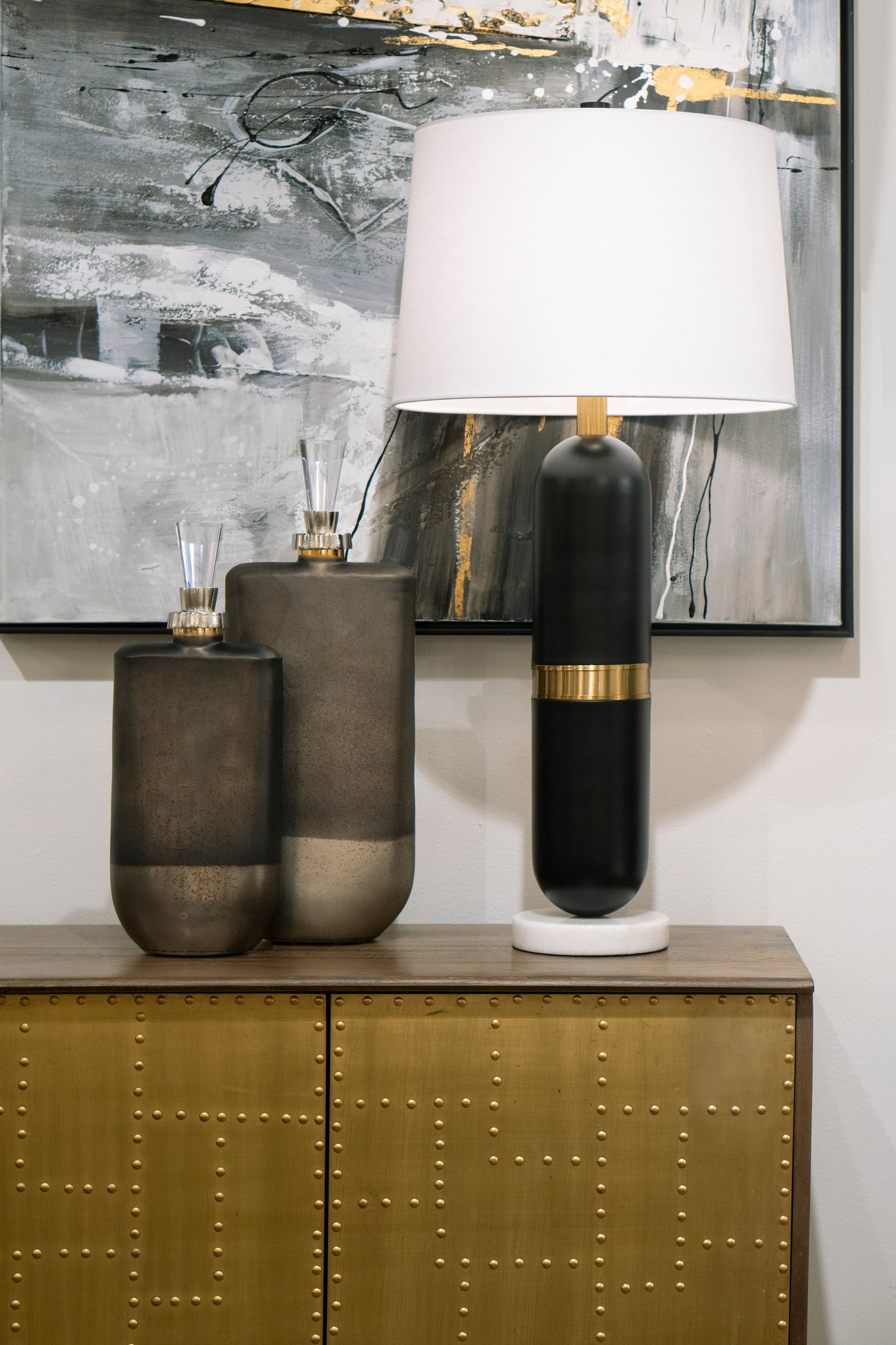 Pill 34'' High 1-Light Table Lamp - Matte Black