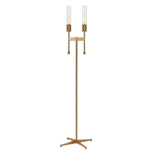 Beaconsfield 65'' High 2-Light Floor Lamp - Aged Brass