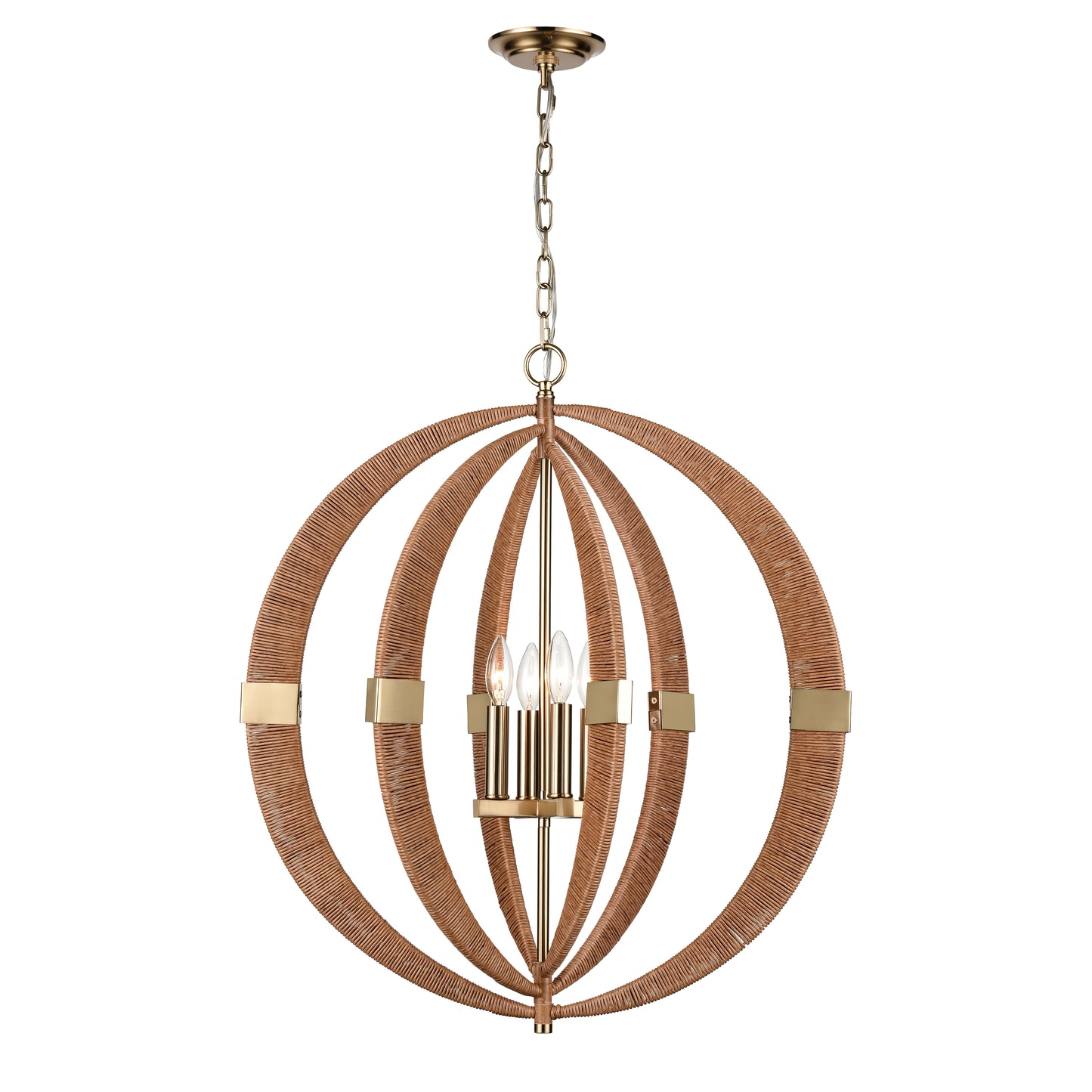 Pyrus 27'' Wide 4-Light Chandelier - Brown