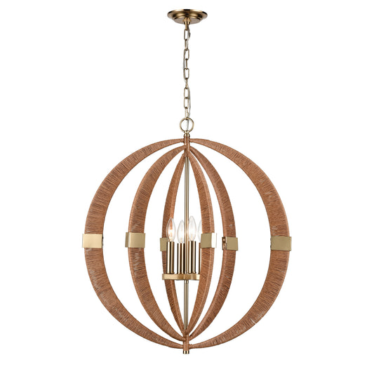 Pyrus 27'' Wide 4-Light Chandelier - Brown