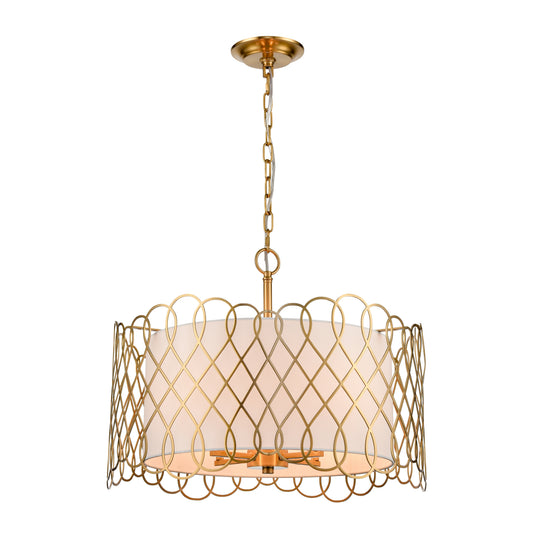 Harp Lane 21'' Wide 4-Light Chandelier - Satin Brass